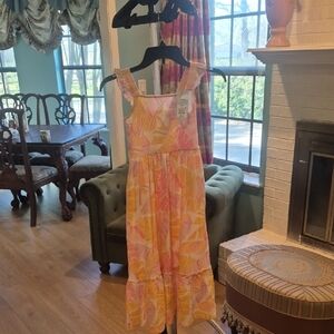Cat & Jack Tropical Pink and Yellow Dress